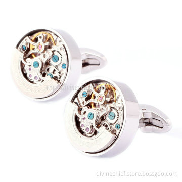 Popular Wedding Cufflinks for Men, New Design Automatic Hand Wing Movement Cufflinks